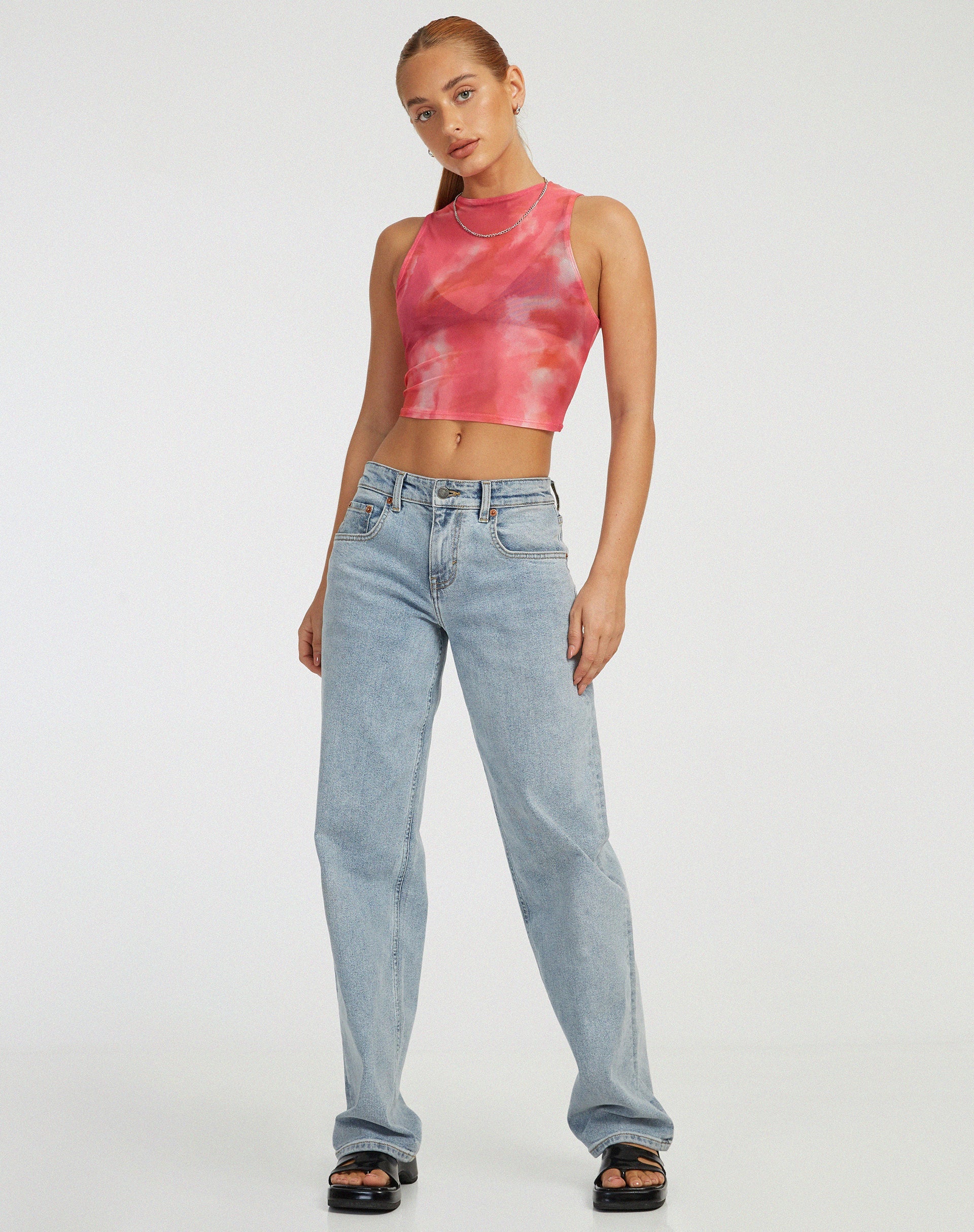 Afbeelding van Bikari Crop Top in Abstract Wazig Roze