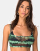 Afbeelding van Blink Crop Top in Tie Dye Turquoise Mesh