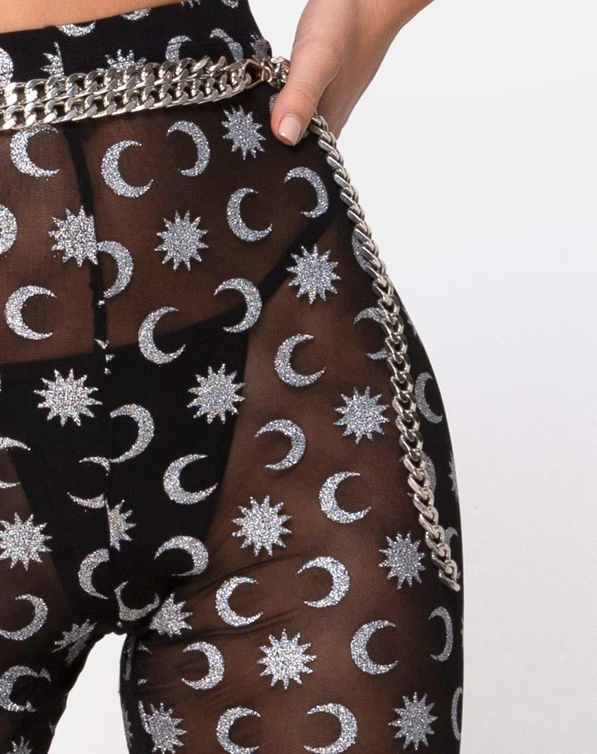 Afbeelding van Herlom Flare Broek in Over the Moon Zwart met Glitter