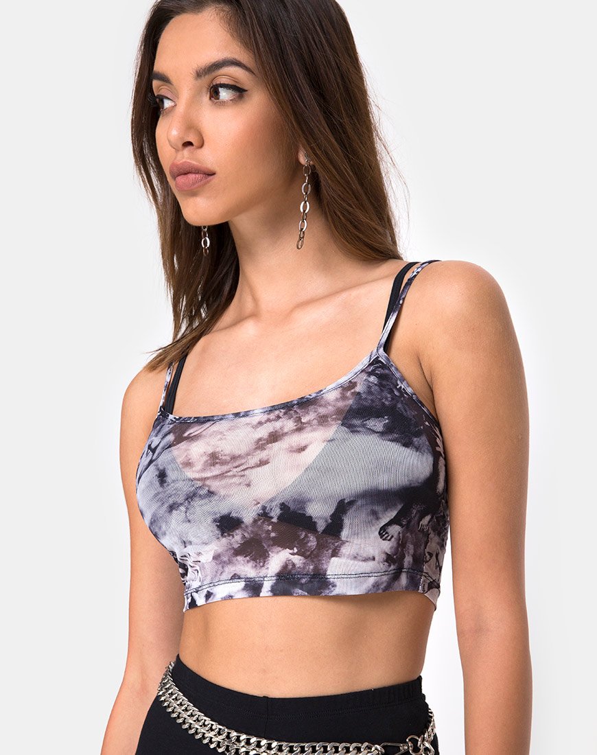 Bliss Crop Top in Cherubijn Mesh