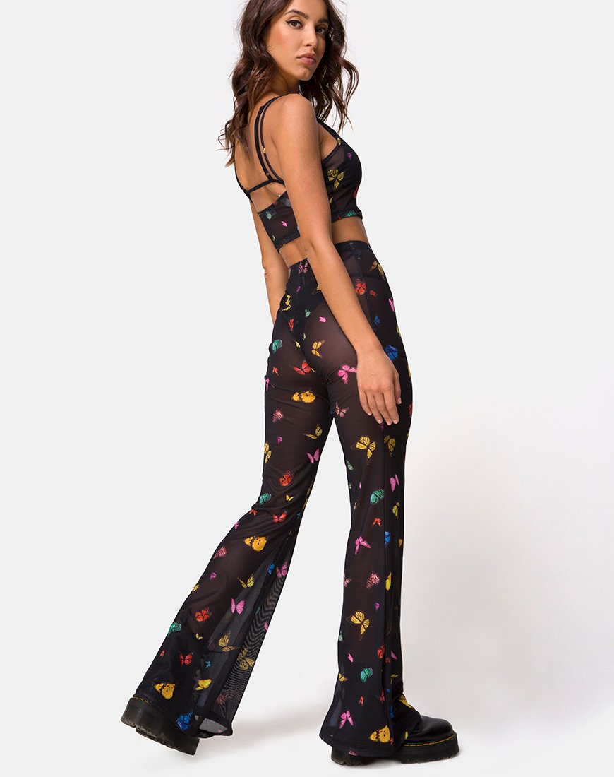 Afbeelding van Bliss Crop Top in Mesh Zwart Vlinder
