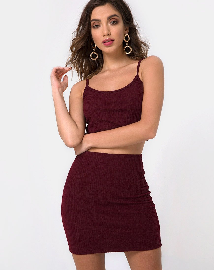 Kimmy Bodycon Rok in Bourgondië
