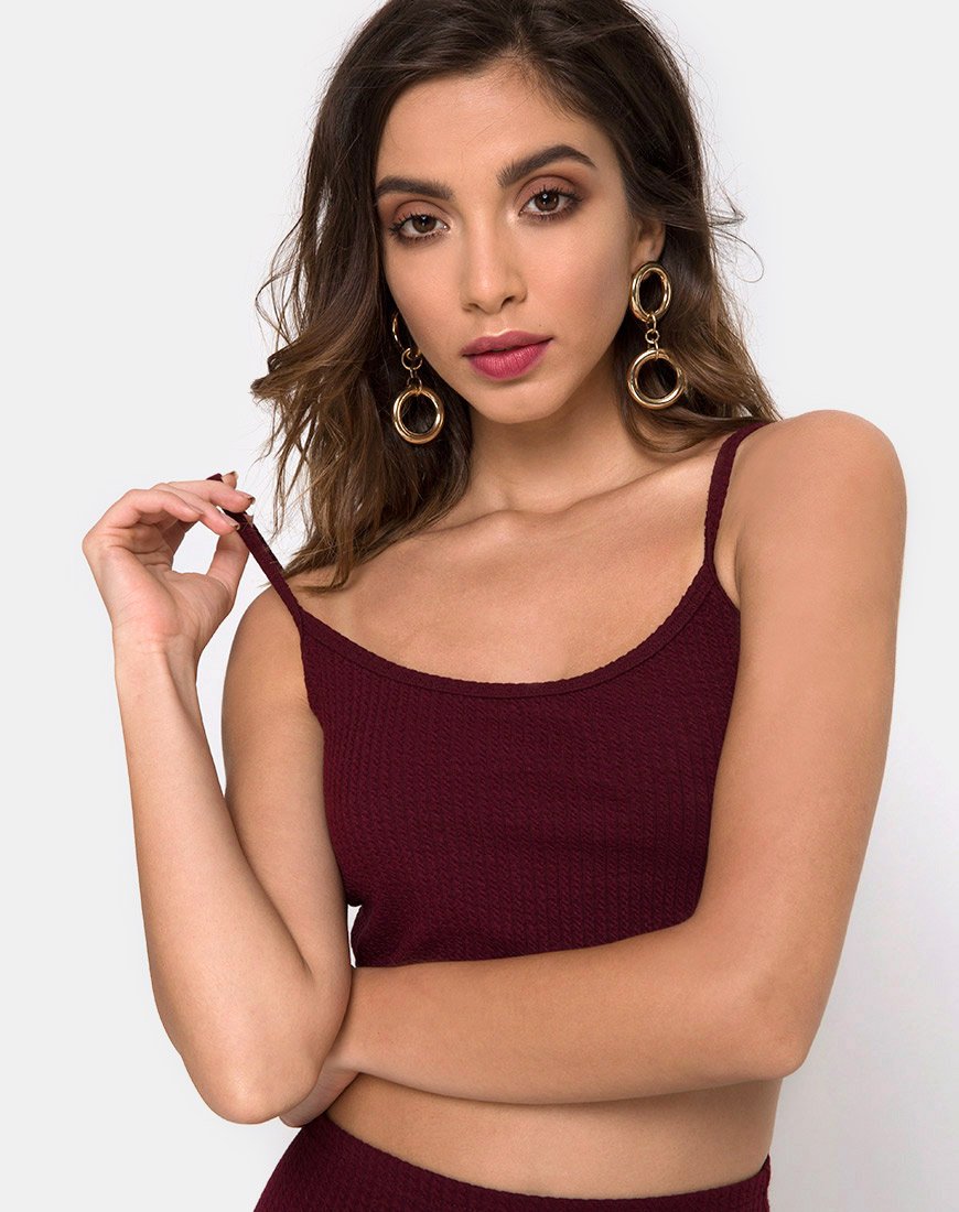 Bliss Crop Top in Bourgondië