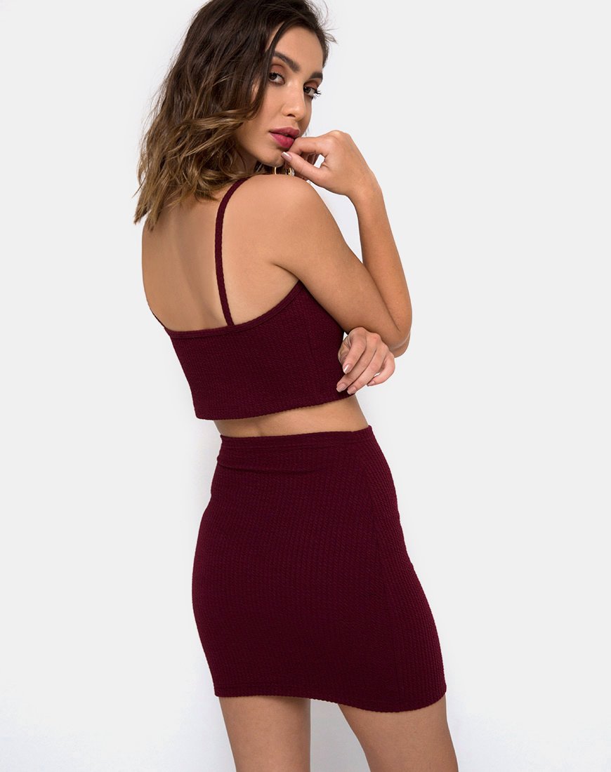 Kimmy Bodycon Rok in Bourgondië