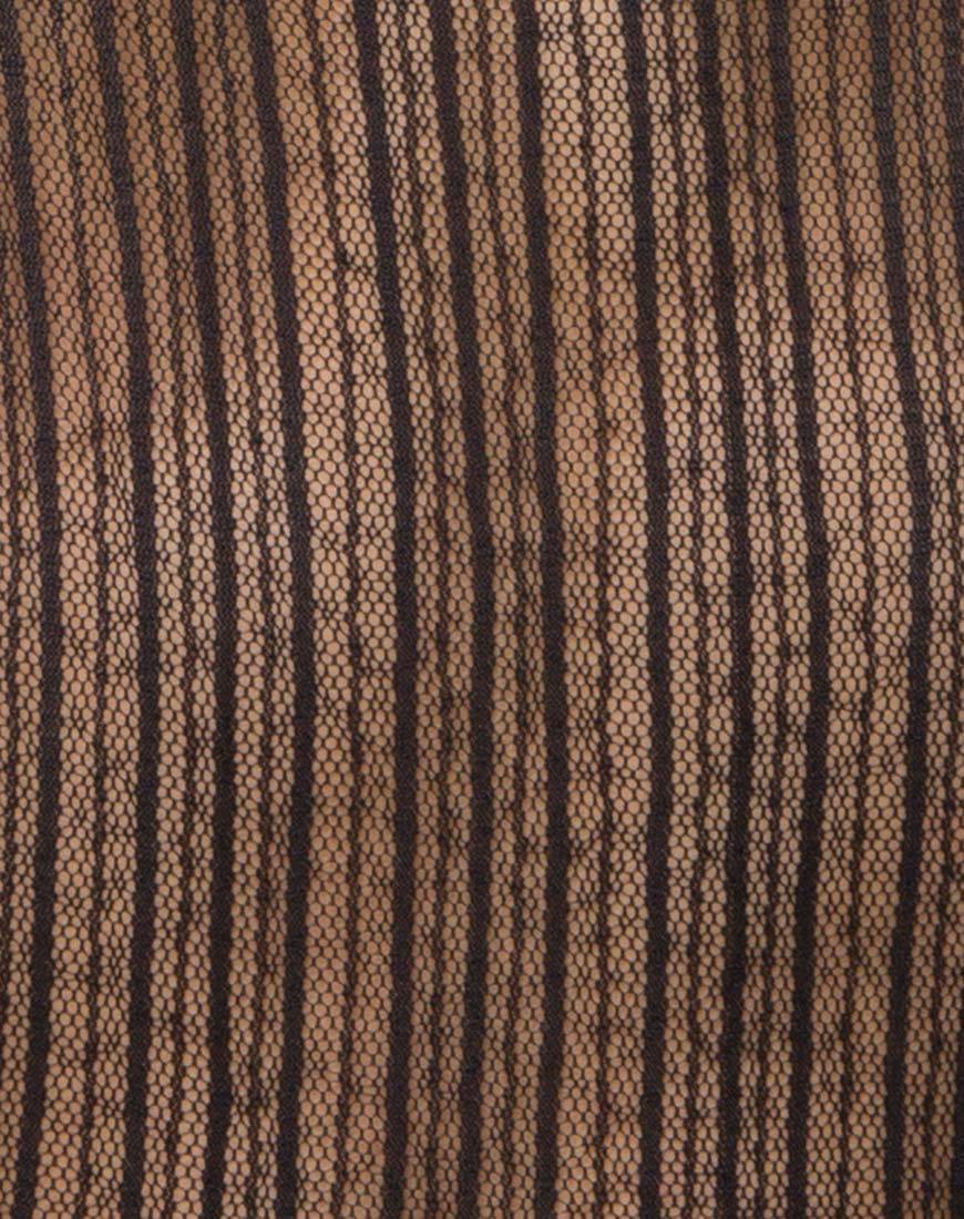 Afbeelding van Blondie Bodice in Stripe Mesh Zwart