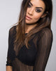Afbeelding van Blondie Bodice in Stripe Mesh Zwart