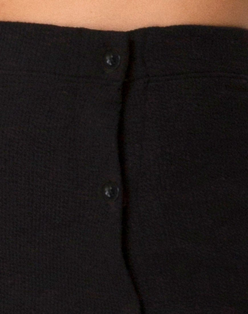 Afbeelding van Bobbin Midi rok in zwart ribtricot