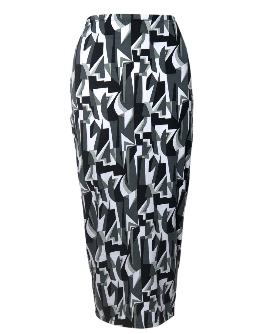 Afbeelding van Motel Bobby Midi rok in Geo Pop zwart-wit