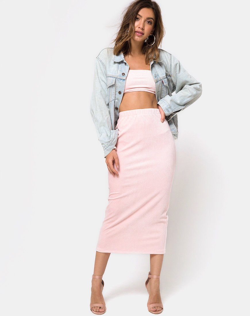 Afbeelding van Bobby Midi rok in pluizig breisel Candy