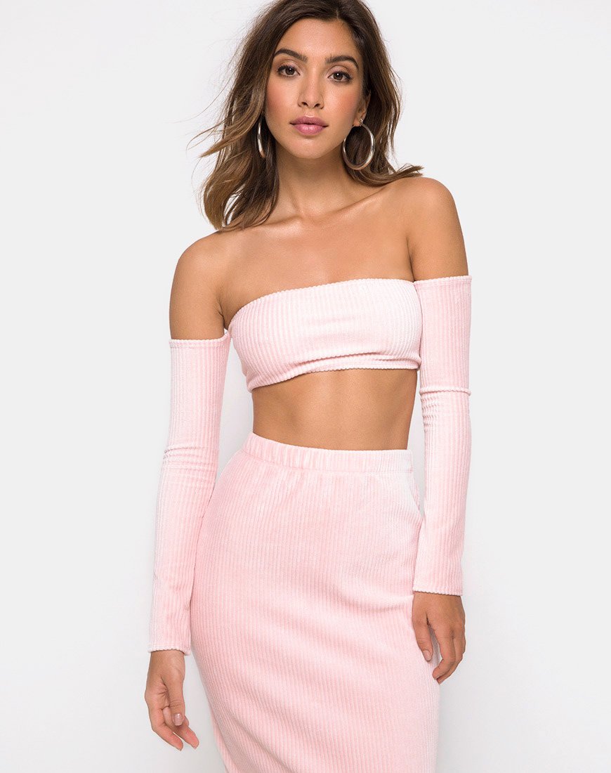 Afbeelding van Bobby Midi rok in pluizig breisel Candy