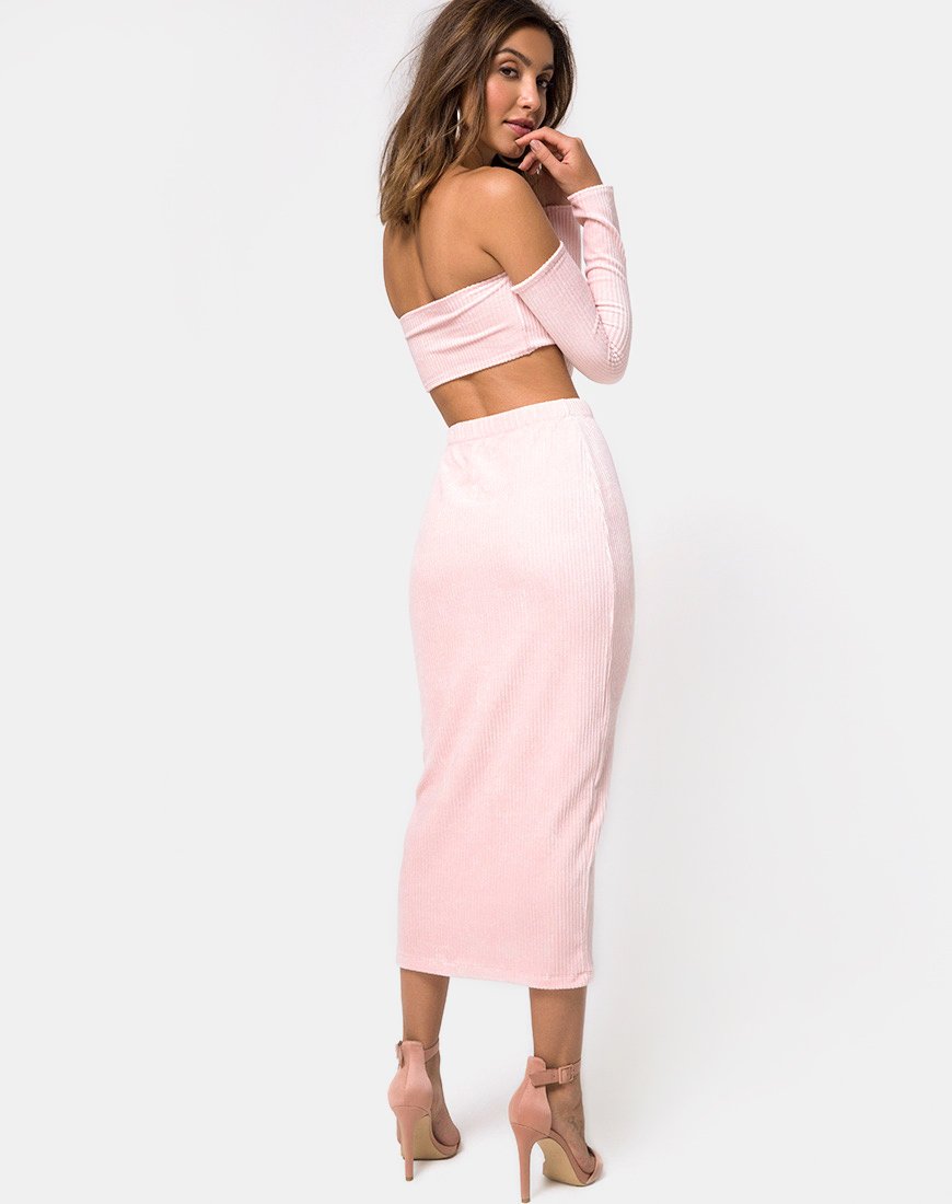 Afbeelding van Bobby Midi rok in pluizig breisel Candy