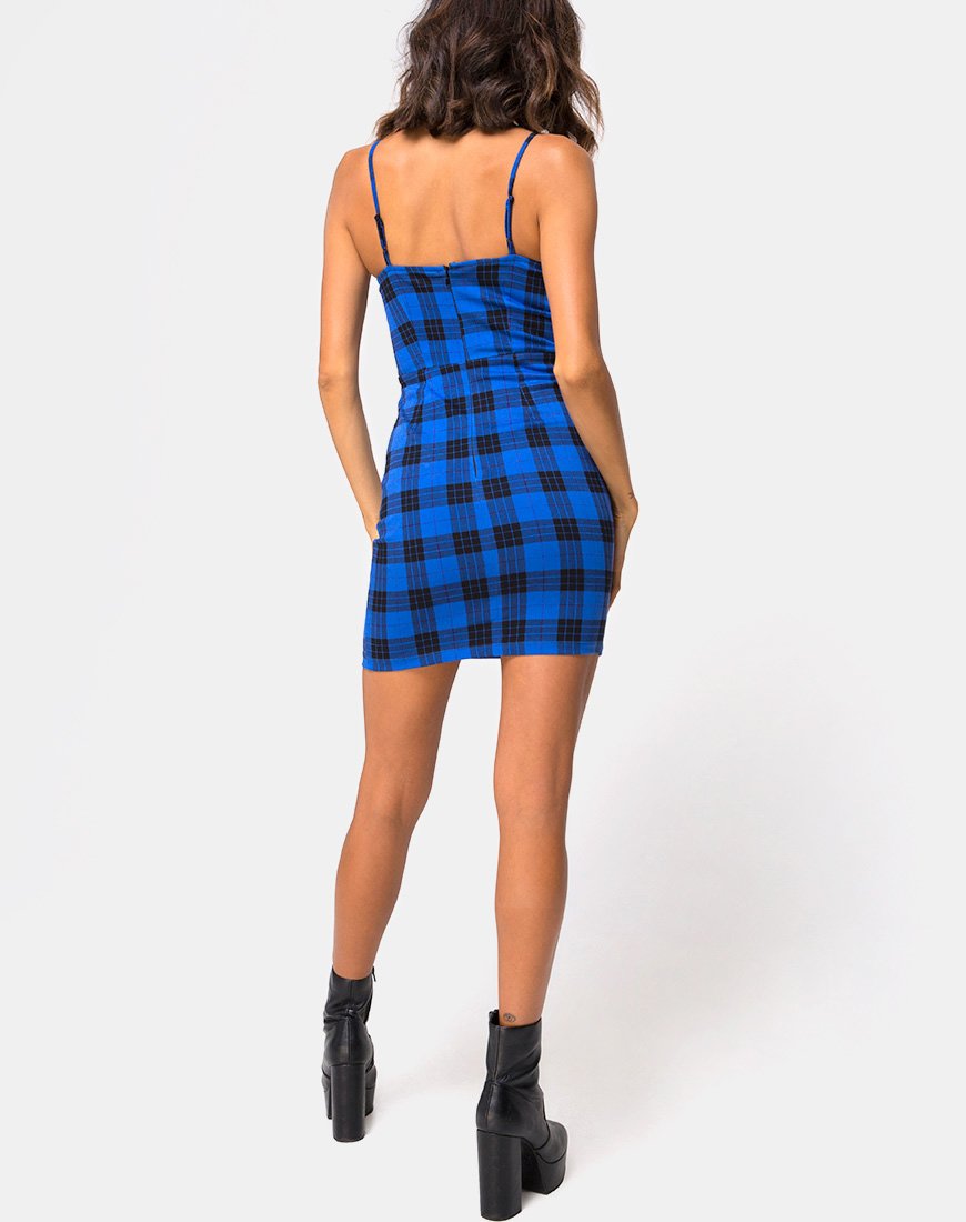 Afbeelding van Boco Mini Dress in Tartan Blue