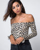 Afbeelding van Gaga Off The Shoulder Top in Cheetah