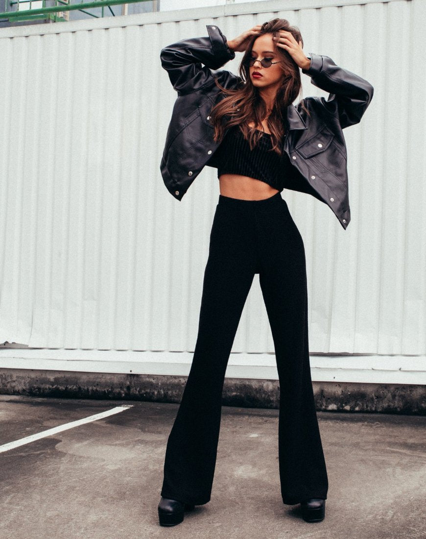 Herlom Flare Broek in Zwart
