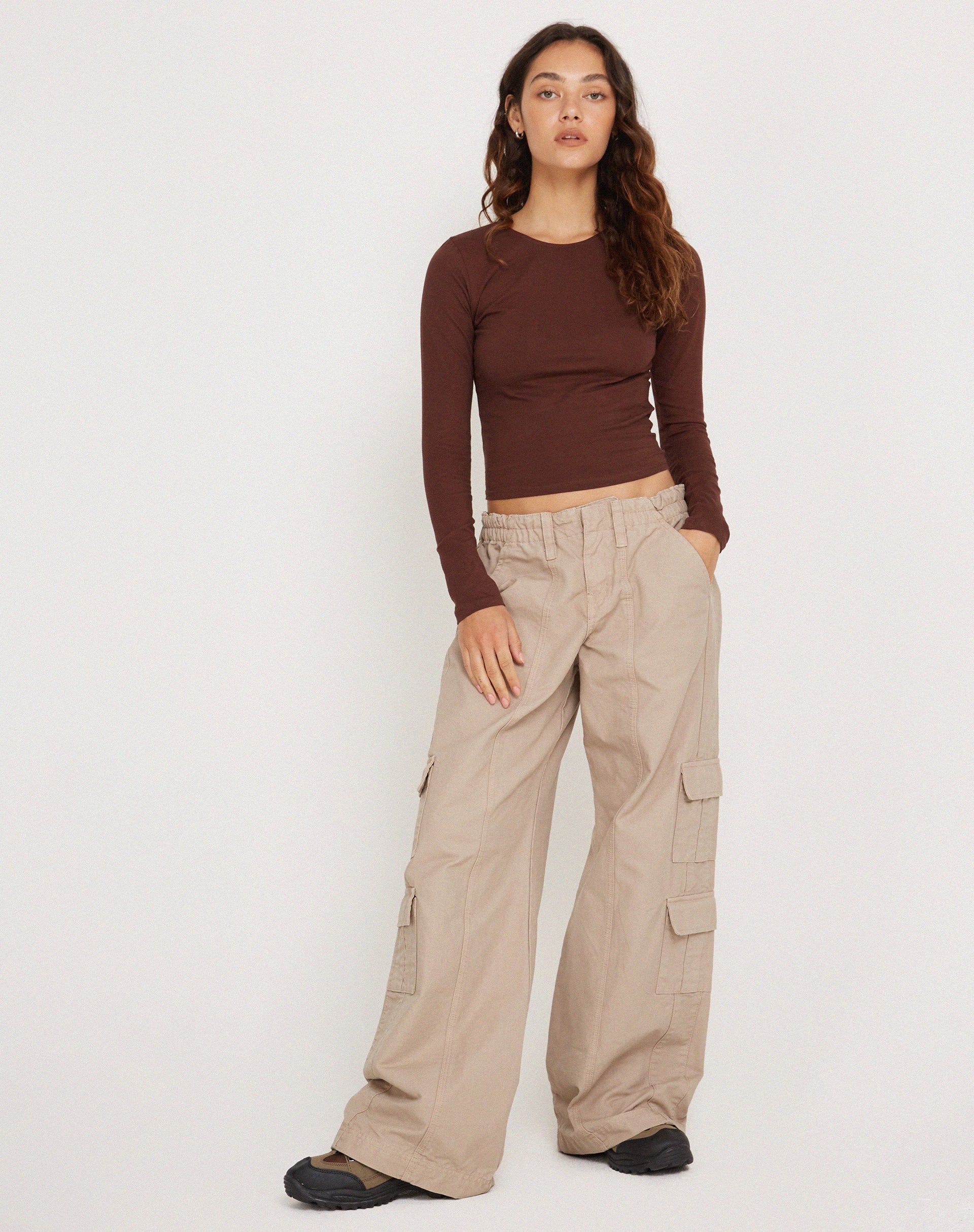 Afbeelding van Bonja Lange Mouw Top in Seal Brown