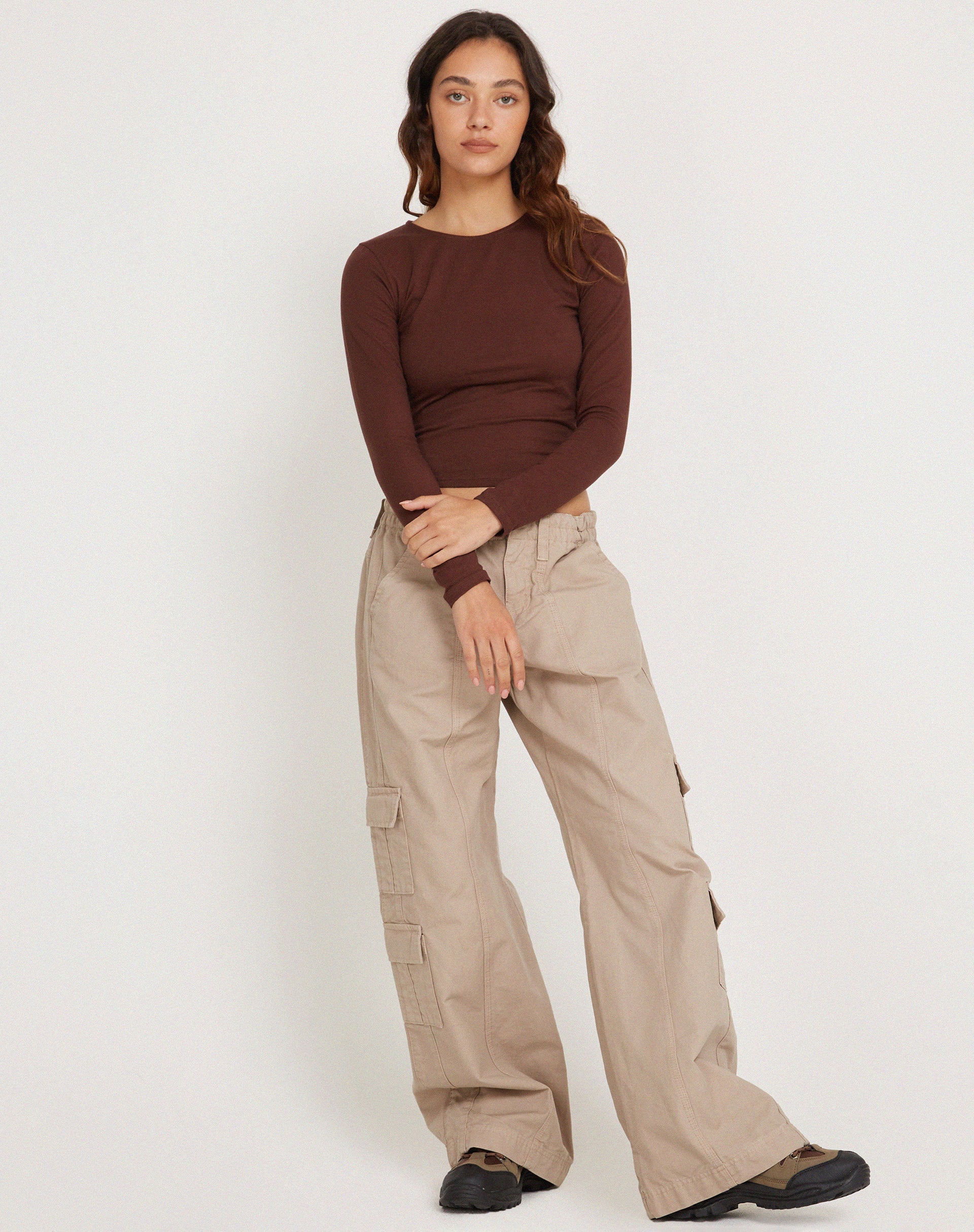Afbeelding van Bonja Lange Mouw Top in Seal Brown