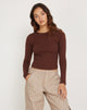 Afbeelding van Bonja Lange Mouw Top in Seal Brown