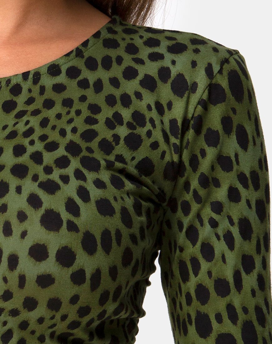 Afbeelding van Bonnie Crop Top in Cheetah Khaki