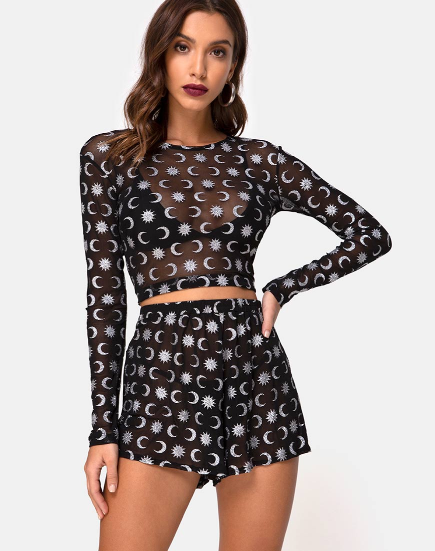 Afbeelding van Boris Short in Over the Moon Zwart met Glitter