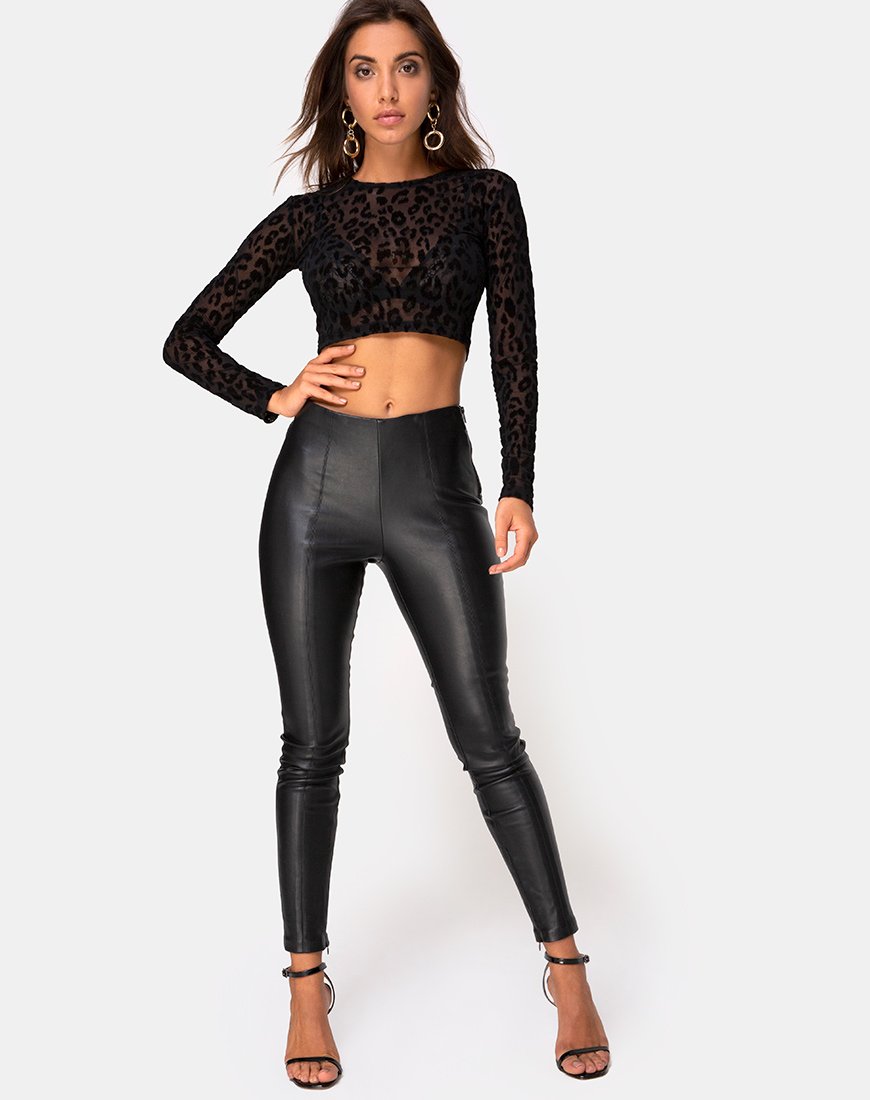 Afbeelding van Bonnie Crop Top in Animal Net Zwart