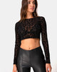 Afbeelding van Bonnie Crop Top in Animal Net Zwart