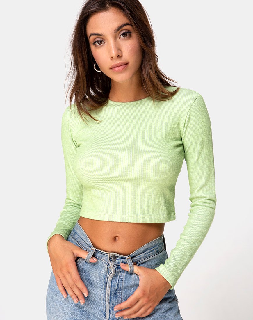 Afbeelding van Bonnie Crop Top in Rib Pastel Lime
