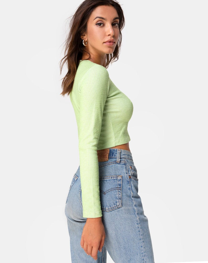 Afbeelding van Bonnie Crop Top in Rib Pastel Lime