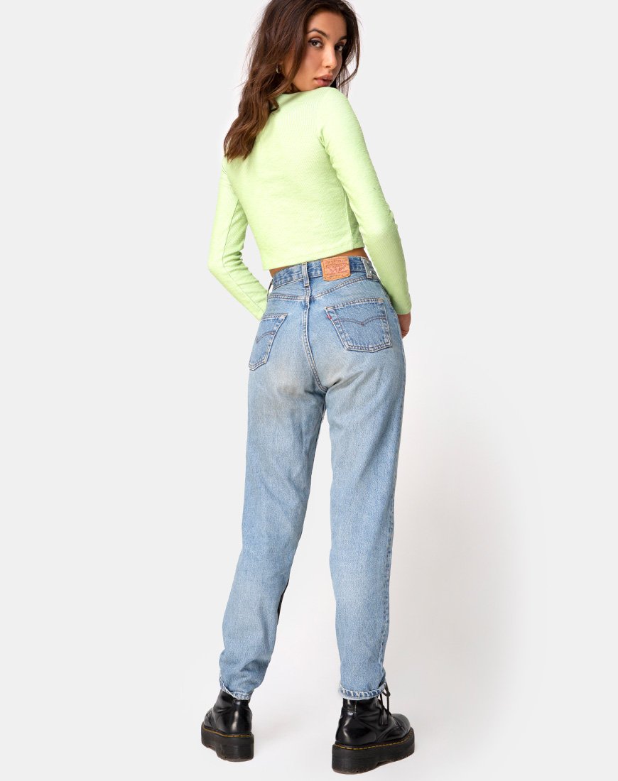 Afbeelding van Bonnie Crop Top in Rib Pastel Lime