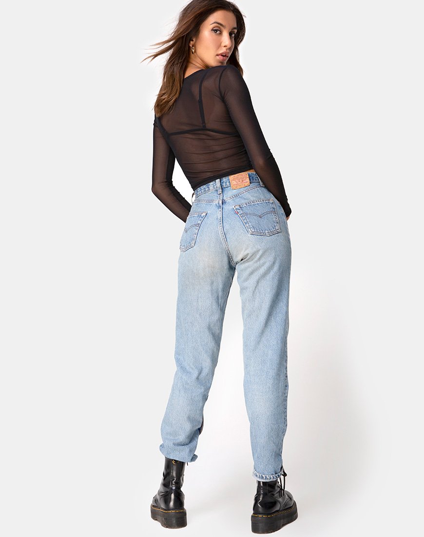Afbeelding van Bonnie Crop Top in Zwart Net