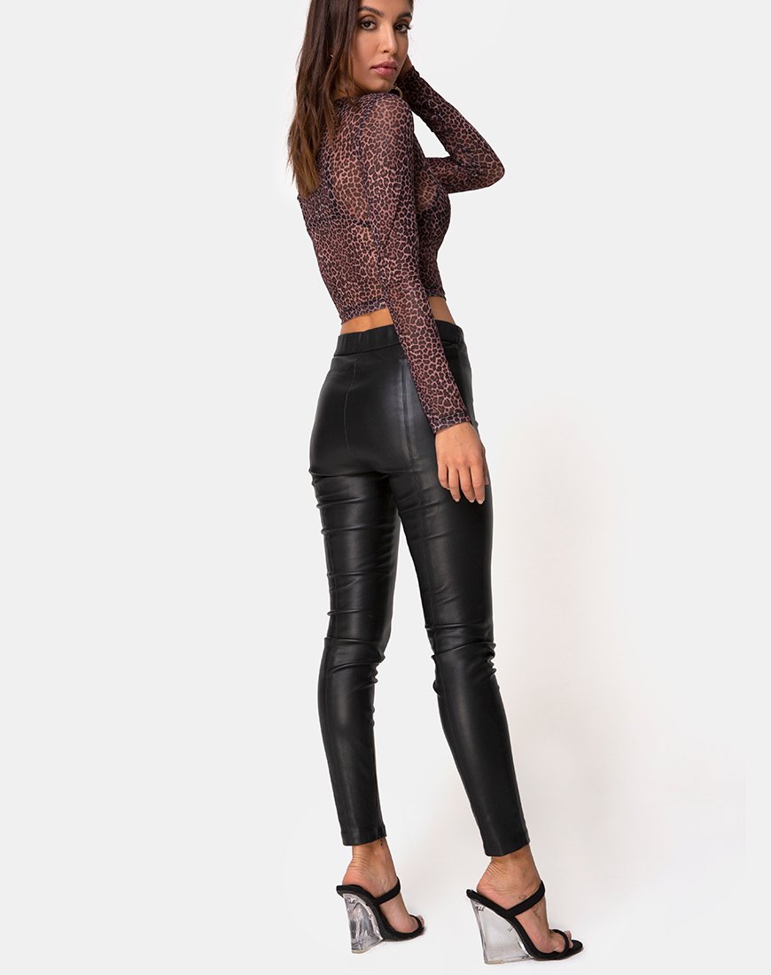 Afbeelding van Bonnie Crop Top in Rar Luipaard Mesh