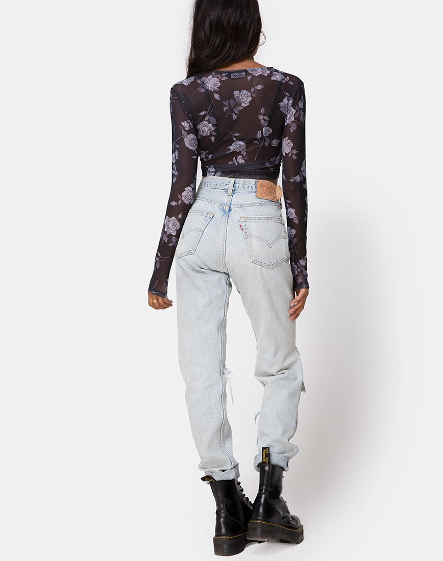 Afbeelding van Bonnie Top in Grijs Roos Mesh