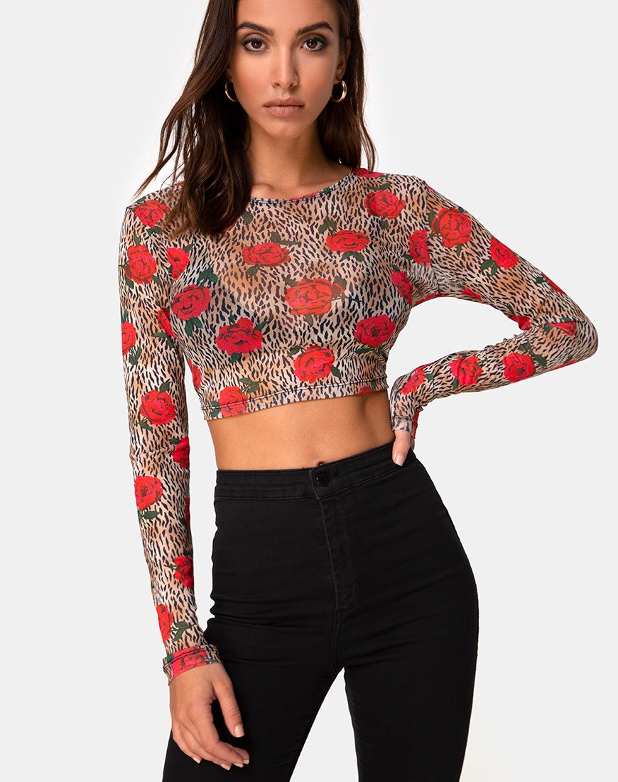 Afbeelding van Bonnie Crop Top in Tijgerroos