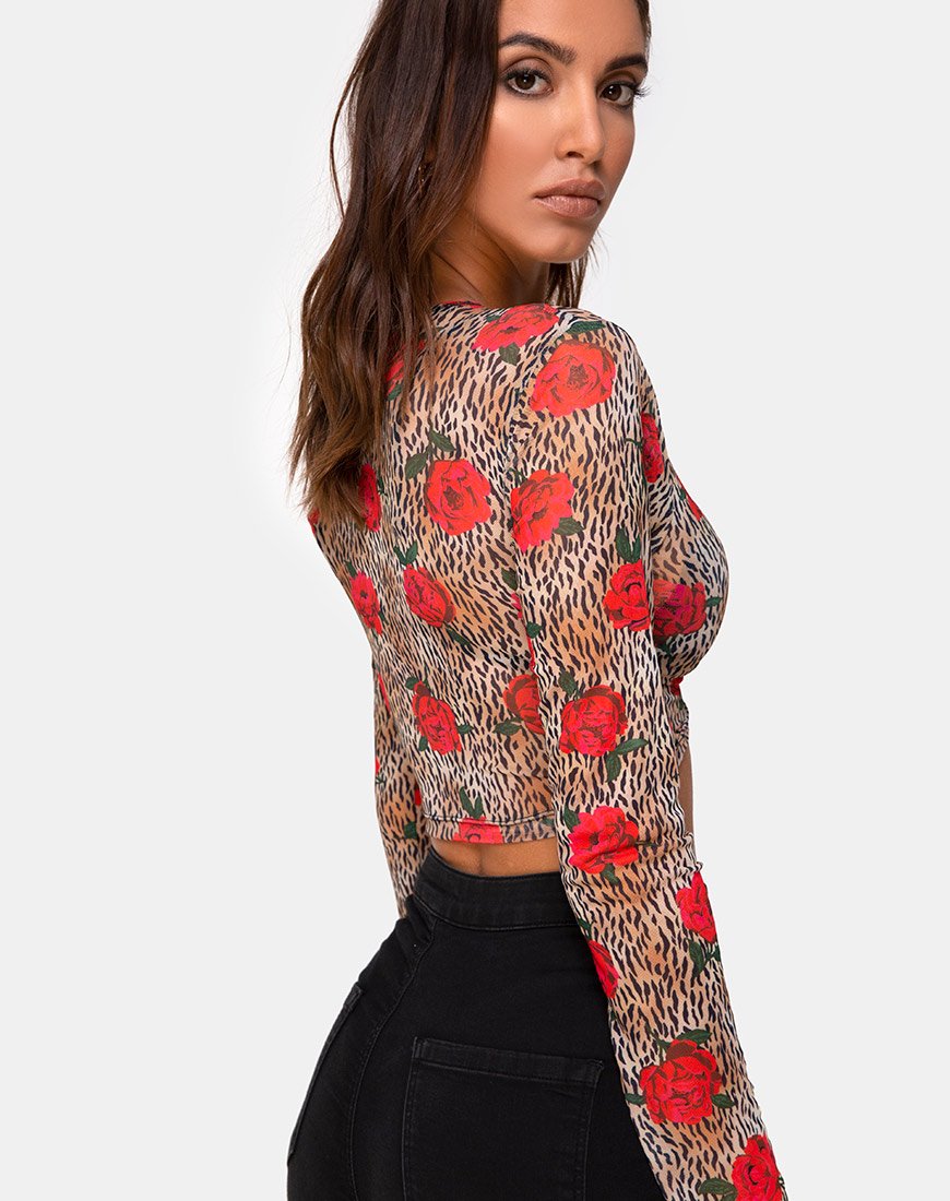 Bonnie Crop Top in Tijgerroos