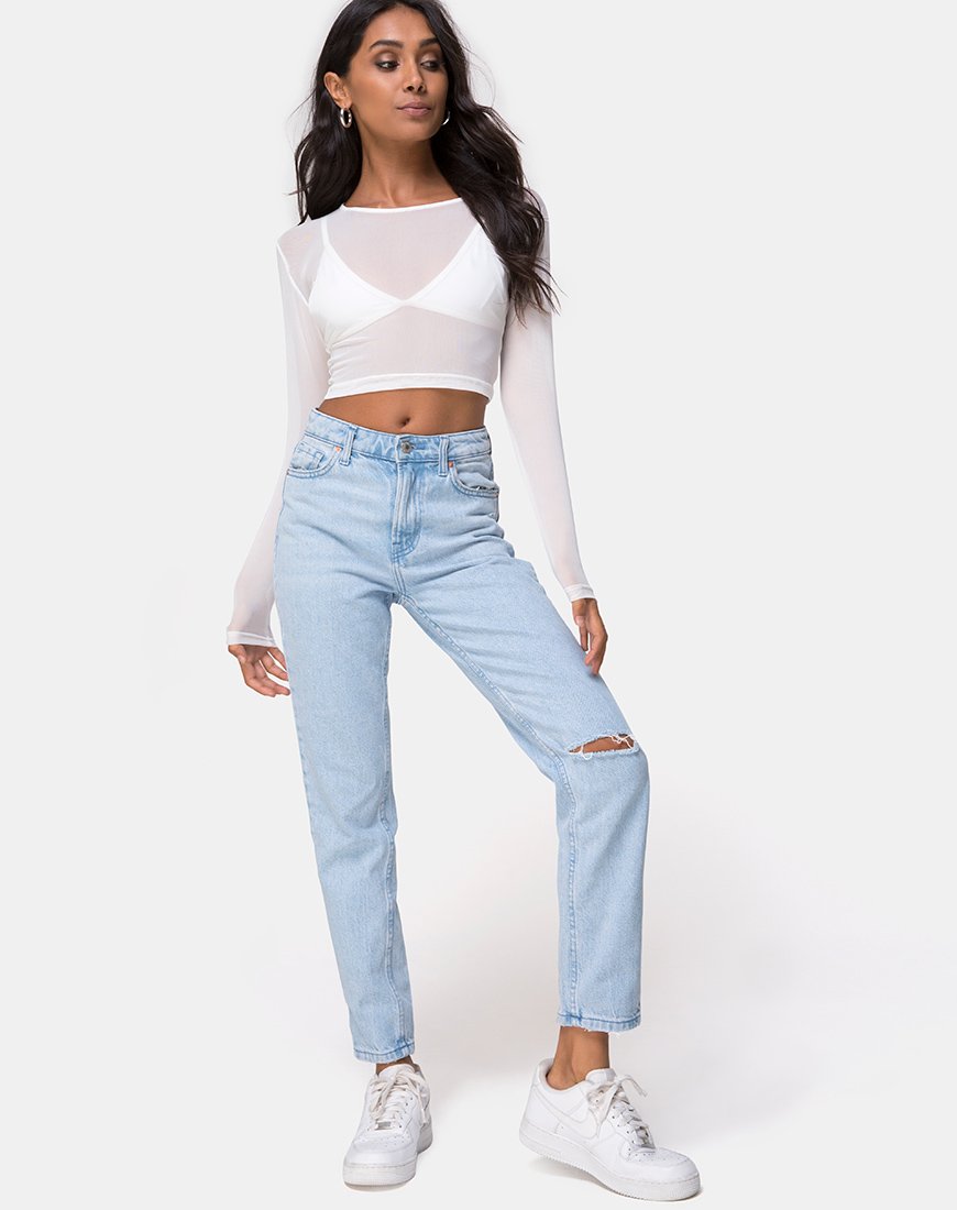 Afbeelding van Bonnie Crop Top in Ivory Net