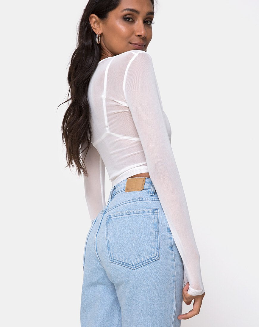 Bonnie Crop Top in Ivoor Net
