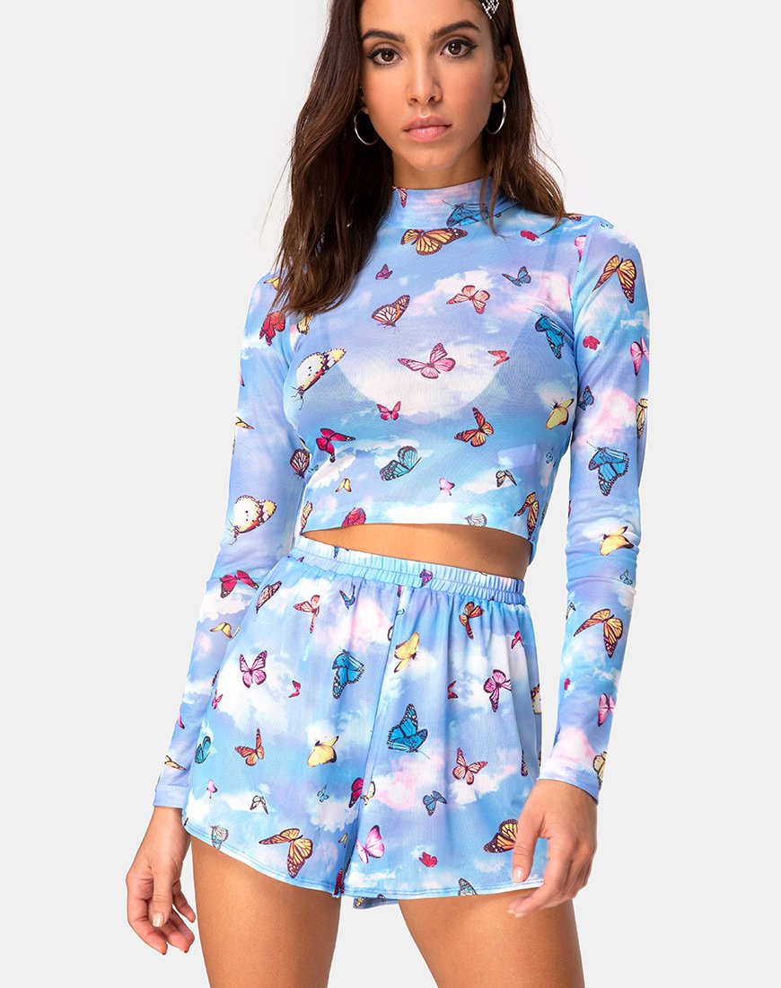 Afbeelding van Boris Short in Mesh Blue Butterfly