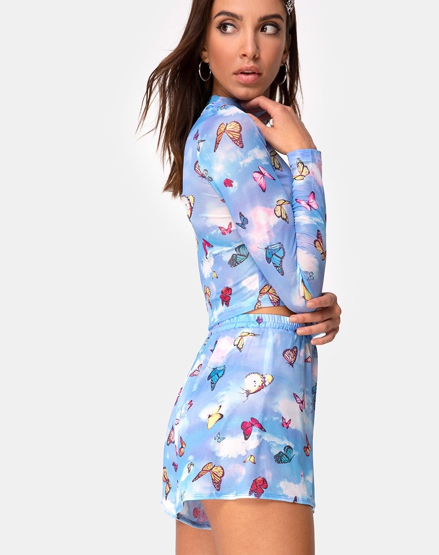Afbeelding van Boris Short in Mesh Blue Butterfly