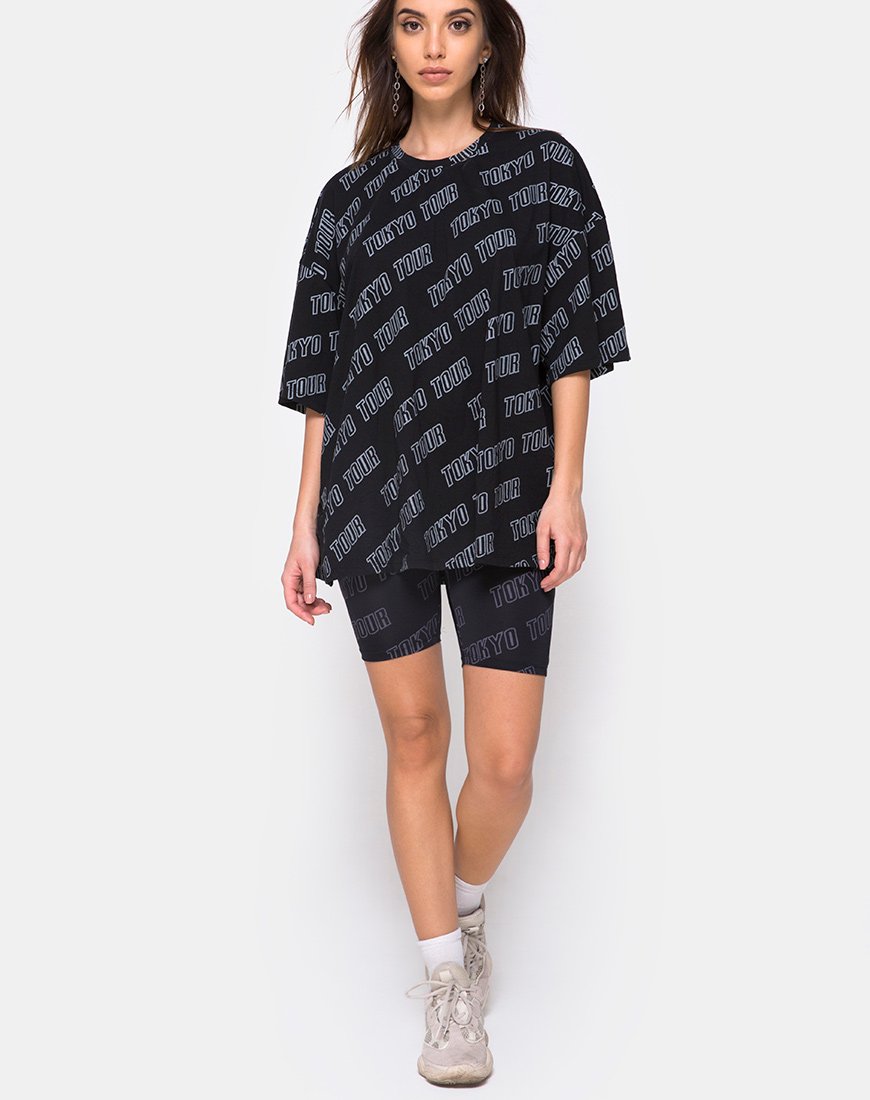 Afbeelding van Botec Oversize T-shirt in Tokio Tour Zwart