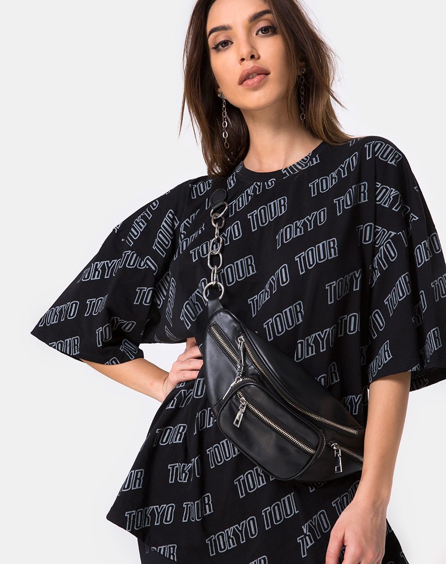 Afbeelding van Botec Oversize T-shirt in Tokio Tour Zwart