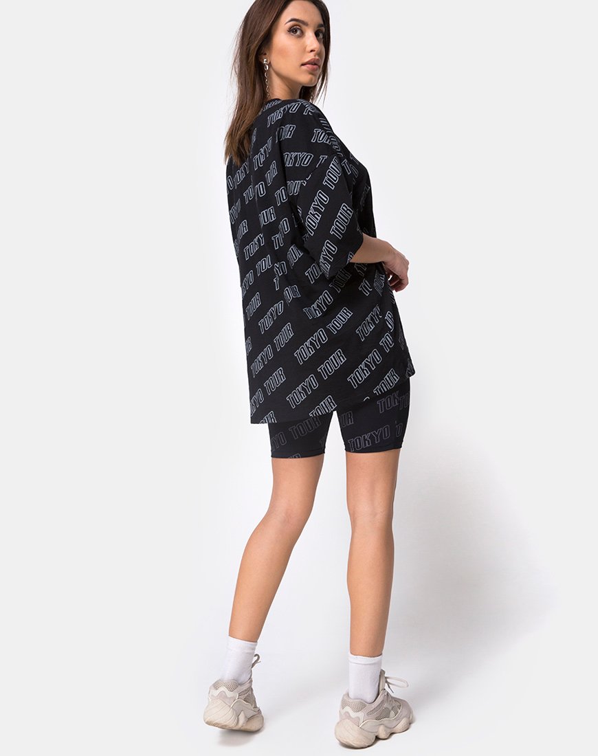 Afbeelding van Botec Oversize T-shirt in Tokio Tour Zwart