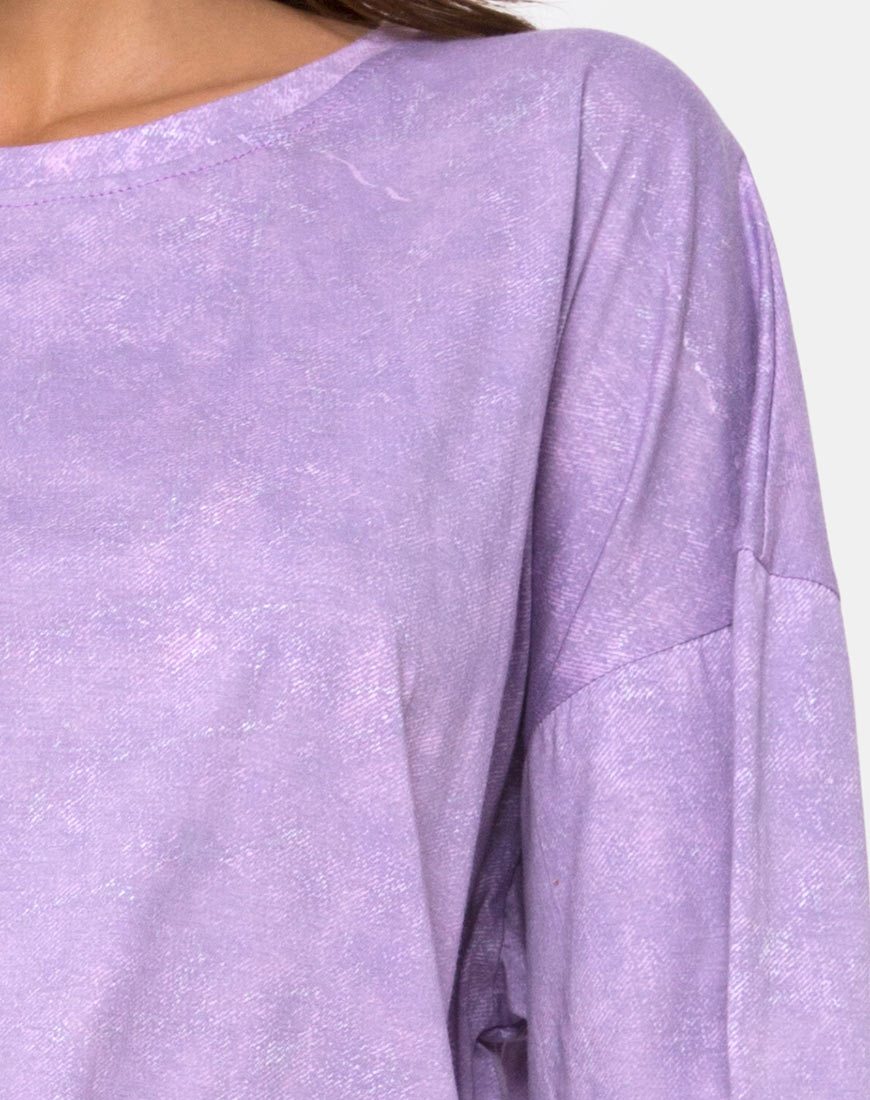 Afbeelding van Botec T-shirt in paars Acid Wash