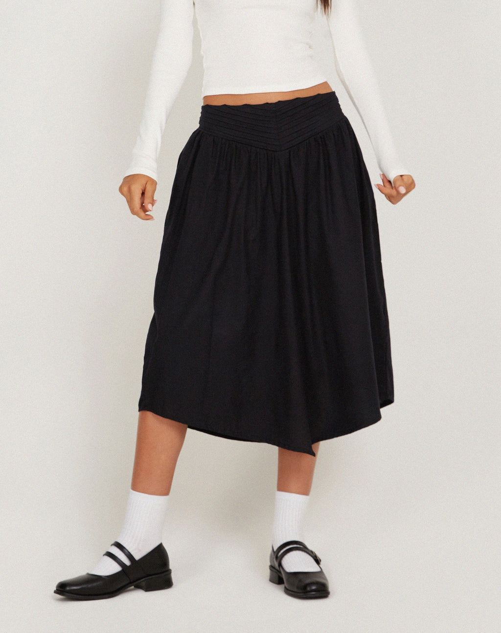 India Midi rok in zwart