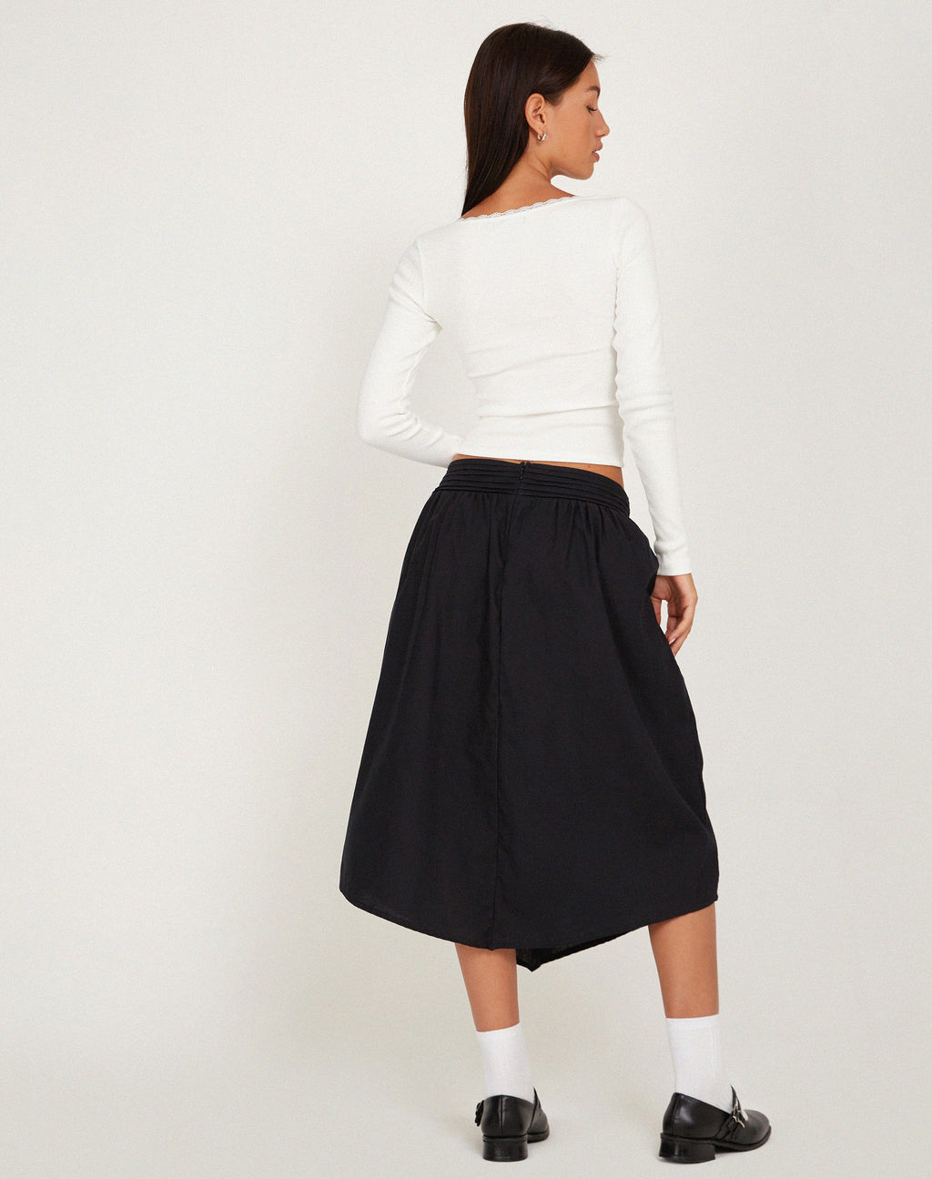 India Midi rok in zwart