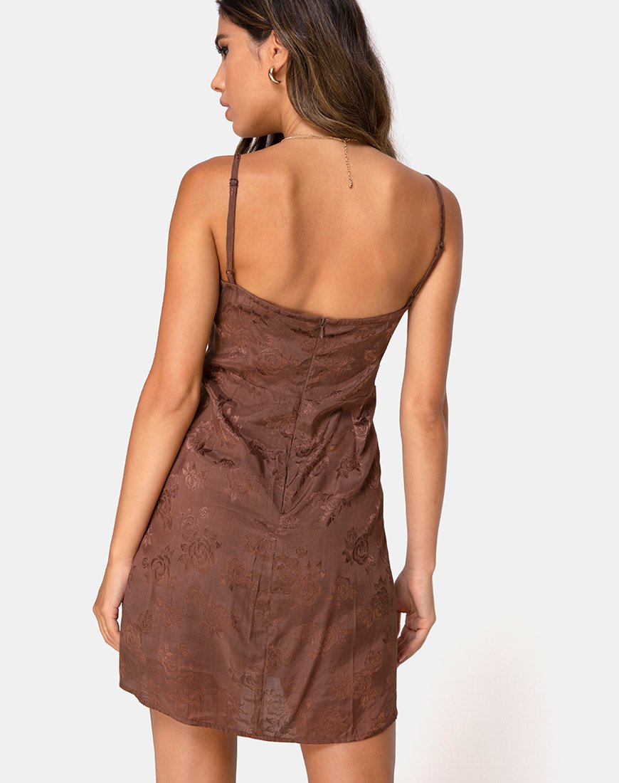 Boyasly Jurk in Satijn Roos Chocolade