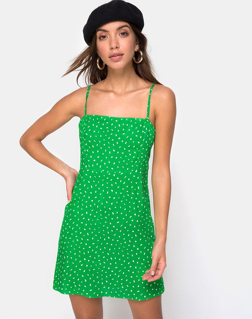 Afbeelding van Boyasly Jurk in Mini Diana Stip Groen