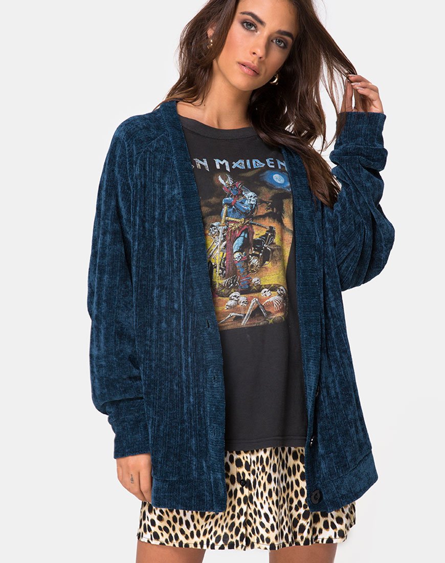 Vriendjesvest in Chenille Blauw