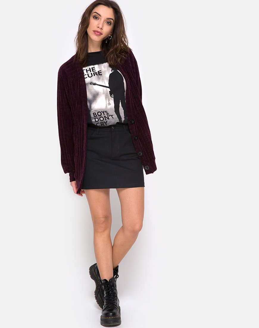 Afbeelding van Boyfriend vest in Chenille Plum