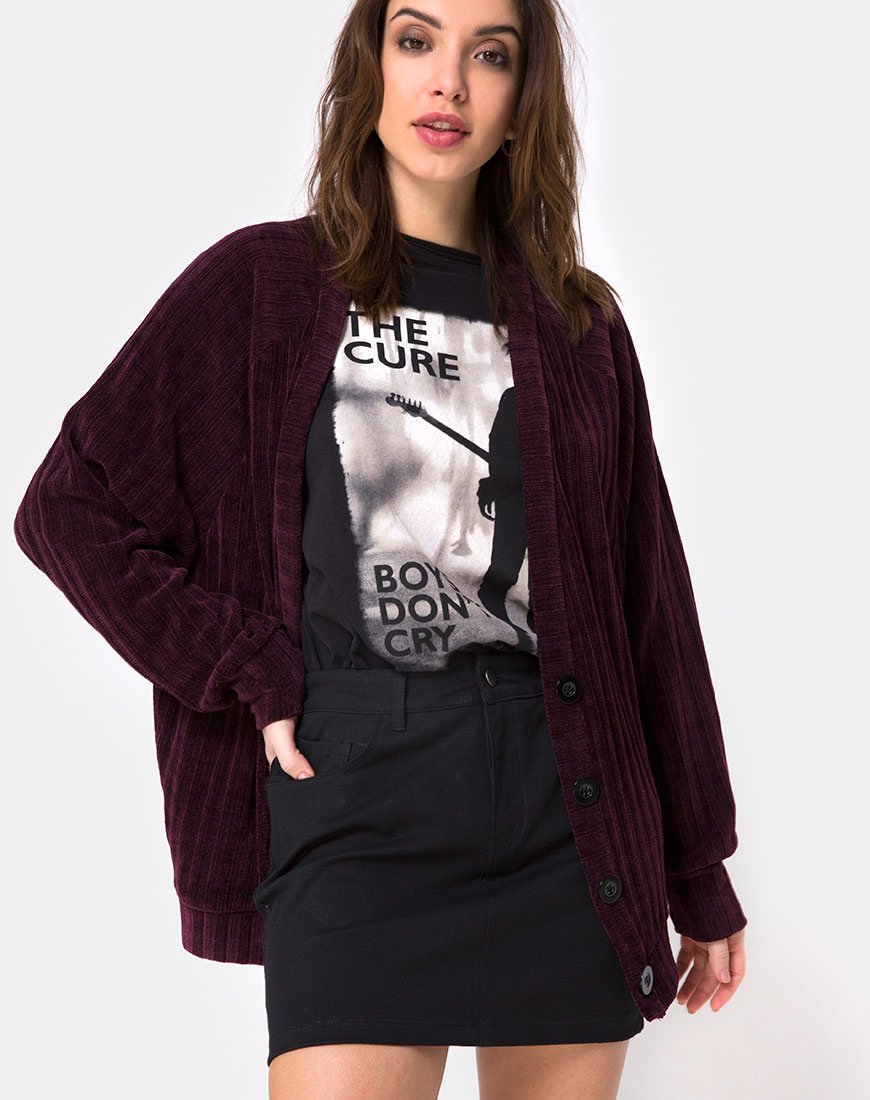 Boyfriend vest in Chenille Plum