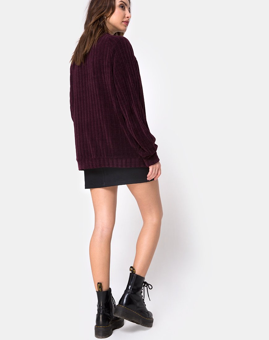 Afbeelding van Boyfriend vest in Chenille Plum