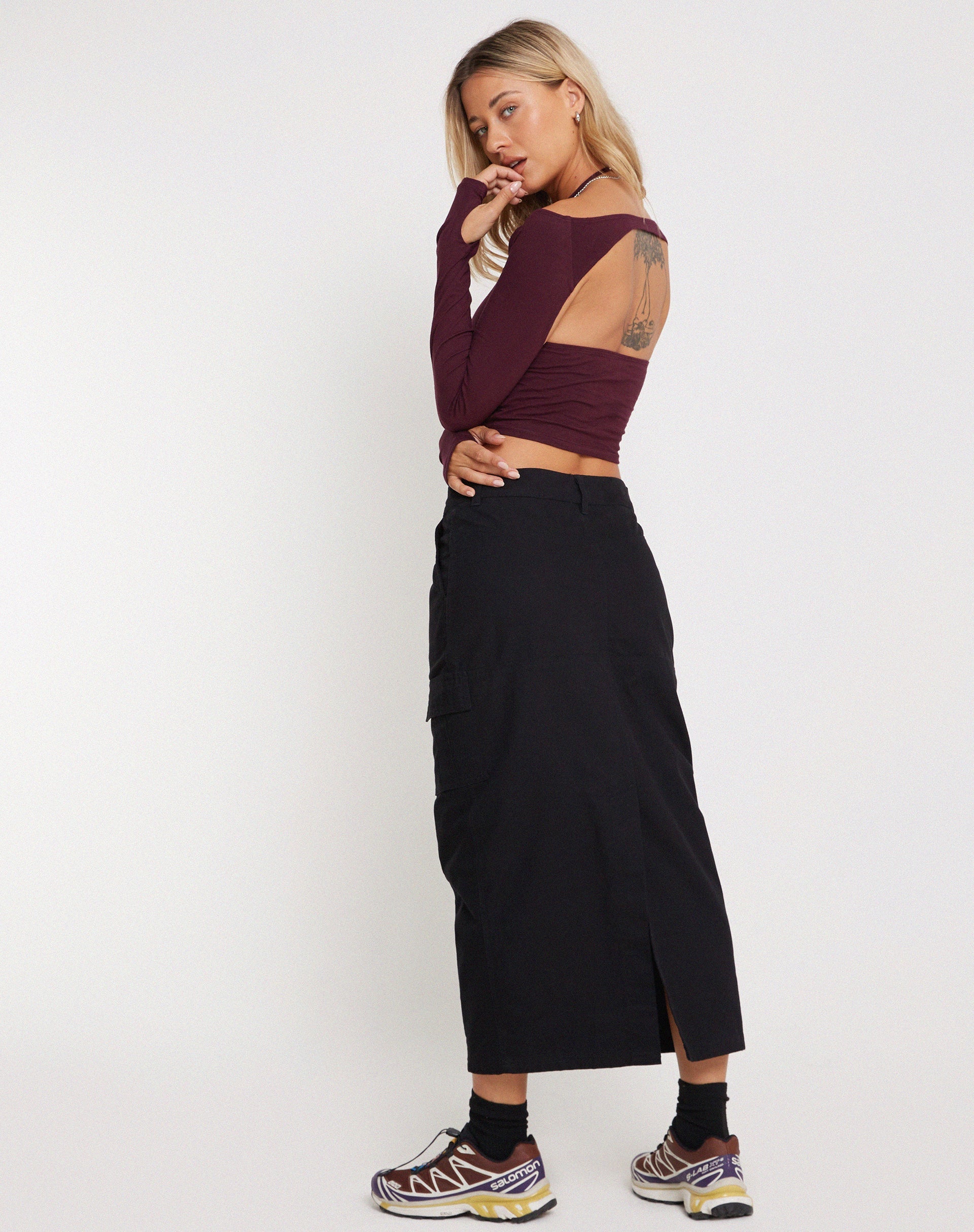 Afbeelding van Brandy Lange Mouw Top in Oxblood